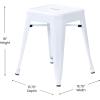 Flash Furniture Metal Dining Table Height Stool – Backless Purple Kai Commercial Grade Stool – 18 Inch Stackable Dining Chair – Set of 4(White)