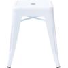 Flash Furniture Metal Dining Table Height Stool – Backless Purple Kai Commercial Grade Stool – 18 Inch Stackable Dining Chair – Set of 4(White)