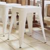 Flash Furniture Metal Dining Table Height Stool – Backless Purple Kai Commercial Grade Stool – 18 Inch Stackable Dining Chair – Set of 4(White)