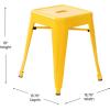 Flash Furniture Metal Dining Table Height Stool – Backless Purple Kai Commercial Grade Stool – 18 Inch Stackable Dining Chair – Set of 4(Yellow)