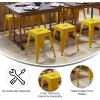 Flash Furniture Metal Dining Table Height Stool – Backless Purple Kai Commercial Grade Stool – 18 Inch Stackable Dining Chair – Set of 4(Yellow)