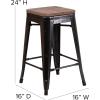 Flash Furniture Metal/Wood Colorful Restaurant Counter Stools, Red (Pack of 1)(Black-antique Gold)