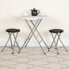Flash Furniture Micah Foldable Stool with Black Plastic Seat and Titanium Gray Frame (Pack of 2)(Set of 1)