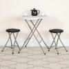 Flash Furniture Micah Foldable Stool with Black Plastic Seat and Titanium Gray Frame (Pack of 2)(set of 2)