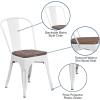 Flash Furniture Perry Metal Stackable Chair with Wood Seat, 1 Pack, Blue(White)