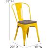 Flash Furniture Perry Metal Stackable Chair with Wood Seat, 1 Pack, Blue(Yellow)