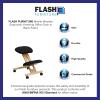 Flash Furniture Posey Mobile Wooden Kneeling Office Chair for Improved Posture, Height-Adjustable Ergonomic Office Kneeling Chair, Natural/Black(Black)