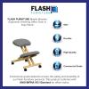Flash Furniture Posey Mobile Wooden Kneeling Office Chair for Improved Posture, Height-Adjustable Ergonomic Office Kneeling Chair, Natural/Black(Grey)