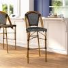 Flash Furniture SDA-AD642001-BS-BKWH-NAT-GG 30″ Black/White French Stool