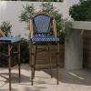 Flash Furniture SDA-AD642001-BS-NVYWH-NAT-GG 30″ Navy/White French Stool