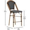 Flash Furniture SDA-AD642001-CS-BKWH-NAT-GG 26″ Black/White French Stool
