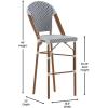 Flash Furniture SDA-AD642001-F-BS-WHNVY-NAT-GG 30″ White/Navy French Stool