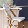 Flash Furniture SDA-AD642001-F-BS-WHNVY-NAT-GG 30″ White/Navy French Stool