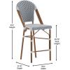 Flash Furniture SDA-AD642001-F-CS-WHNVY-NAT-GG 26″ White/Navy French Stool
