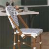 Flash Furniture SDA-AD642001-F-CS-WHNVY-NAT-GG 26″ White/Navy French Stool