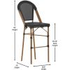 Flash Furniture SDA-AD642107-BS-BK-NAT-GG Black French Cafe Stool