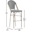 Flash Furniture SDA-AD642107-BS-BLKWH-LTNAT-GG Black/White French Cafe Stool