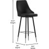 Flash Furniture Shelly Set of 2 Commercial Bar Height Bar Stools – Black LeatherSoft Upholstery – Black Metal Frames – 30″ High – Chrome Feet and Footrests(Black)