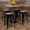 Flash Furniture Sinclair 24″ High Backless Mint Green Counter Height Stool with Square Wood Seat(Black)