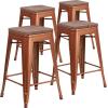 Flash Furniture Sinclair 24″ High Backless Mint Green Counter Height Stool with Square Wood Seat(Copper)