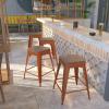 Flash Furniture Sinclair 24″ High Backless Mint Green Counter Height Stool with Square Wood Seat(Copper)