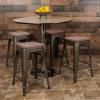 Flash Furniture Sinclair 24″ High Backless Mint Green Counter Height Stool with Square Wood Seat(Gun Metal)