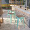 Flash Furniture Sinclair 24″ High Backless Mint Green Counter Height Stool with Square Wood Seat(Mint Green)