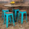 Flash Furniture Sinclair 24″ High Backless Mint Green Counter Height Stool with Square Wood Seat(Teal)