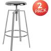 Flash Furniture Toledo Industrial Style Barstool with Swivel Lift Adjustable Height Seat in Gold Finish(Chrome)