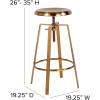 Flash Furniture Toledo Industrial Style Barstool with Swivel Lift Adjustable Height Seat in Gold Finish(Gold)