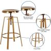 Flash Furniture Toledo Industrial Style Barstool with Swivel Lift Adjustable Height Seat in Gold Finish(Gold)