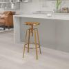 Flash Furniture Toledo Industrial Style Barstool with Swivel Lift Adjustable Height Seat in Gold Finish(Gold)