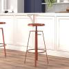 Flash Furniture Toledo Industrial Style Barstool with Swivel Lift Adjustable Height Seat in Gold Finish(Rose Gold)