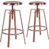 Flash Furniture Toledo Industrial Style Barstool with Swivel Lift Adjustable Height Seat in Gold Finish(Rose Gold)