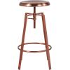 Flash Furniture Toledo Industrial Style Barstool with Swivel Lift Adjustable Height Seat in Gold Finish(Rose Gold)