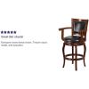 Flash Furniture Vestina 30″ LeatherSoft Barstool with Footrest and Arms, Classic Ladder Back Upholstered Bar Height Stool, Cherry Wood/Black