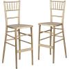 Flash Furniture 2 Pack HERCULES Series Gold Wood Chiavari Barstool(Set of 2)