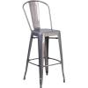 Flash Furniture 30” High Clear Coated Indoor Barstool with Back(Pack of 1)