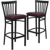 Burgundy Vinyl Seat/Black Metal Frame