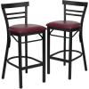 Burgundy Vinyl Seat/Black Metal Frame