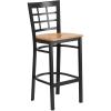 Natural Wood Seat/Black Metal Frame