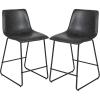 Flash Furniture LeatherSoft Counter Height Stools, Gray, 2-Pieces (2ETER1834524GY)