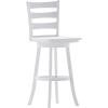 Flash Furniture Liesel Commercial Grade Classic Ladderback Barstool – Gray Wash Walnut Solid Wood Frame – Bar Height – 360° Swivel Seat – Integrated Footrest(White Wash)