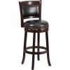 Flash Furniture Mark 29” High Cappuccino Wood Barstool with Panel Back and Black LeatherSoft Swivel Seat(Cappuccino)