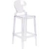 Flash Furniture McKenna 4 Pk. Ghost Barstool with Tear Back in Transparent Crystal(Set of 1)