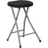 Flash Furniture Micah Foldable Stool with Black Plastic Seat and Titanium Gray Frame (Pack of 2)(Set of 1)