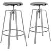 Flash Furniture Toledo Industrial Style Barstool with Swivel Lift Adjustable Height Seat in Gold Finish(Chrome)