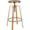 Flash Furniture Toledo Industrial Style Barstool with Swivel Lift Adjustable Height Seat in Gold Finish(Gold)