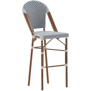 Flash Furniture SDA-AD642001-F-BS-WHNVY-NAT-GG 30″ White/Navy French Stool