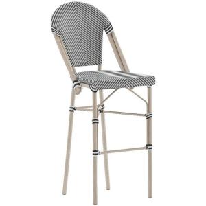 Flash Furniture SDA-AD642107-BS-BLKWH-LTNAT-GG Black/White French Cafe Stool
